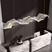 LED Pendant Light | Dimmable Wavy Linear Design For Dining Table And Living Room