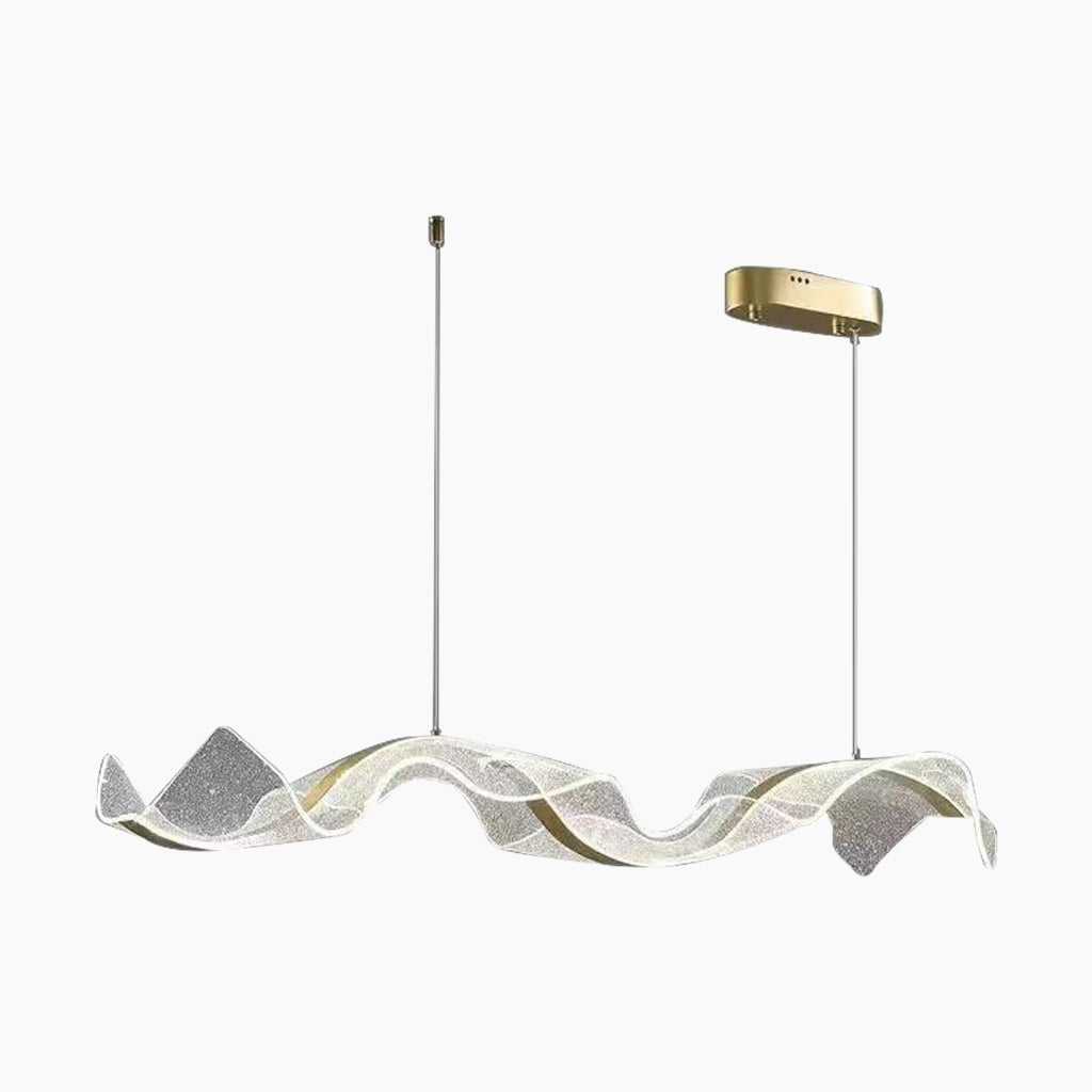 LED Pendant Light | Dimmable Wavy Linear Design For Dining Table And Living Room
