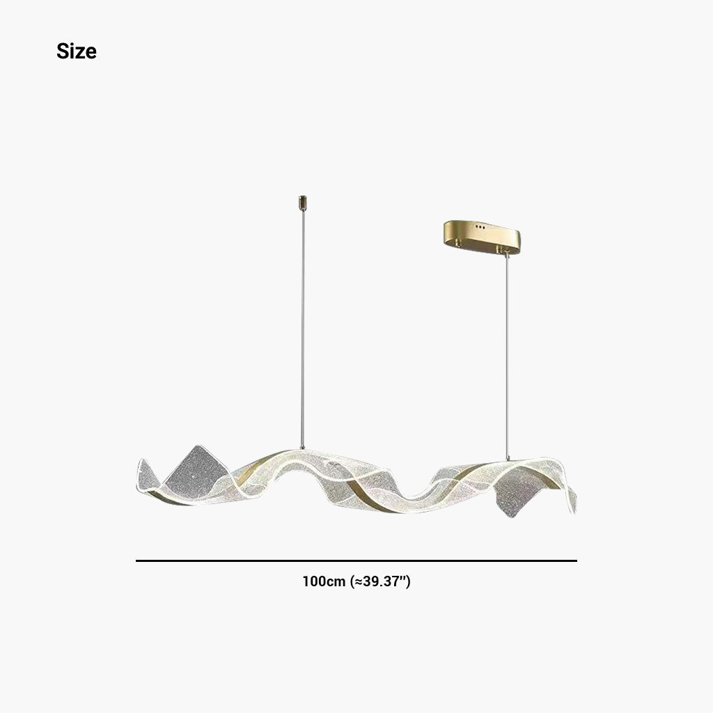 LED Pendant Light | Dimmable Wavy Linear Design For Dining Table And Living Room