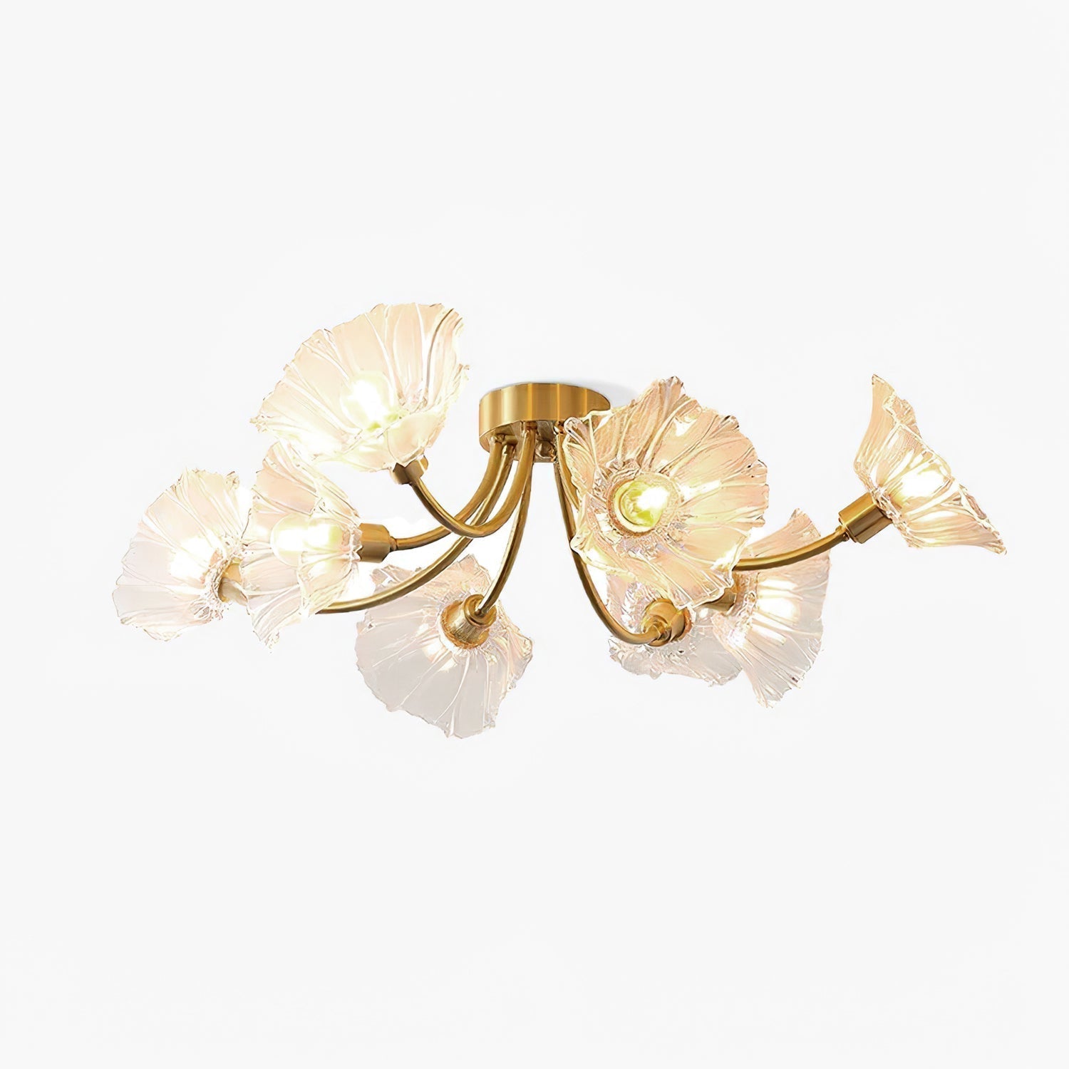 Flower Shade Ceiling Light | Semi Flush 3 Way For Living Room Bedroom