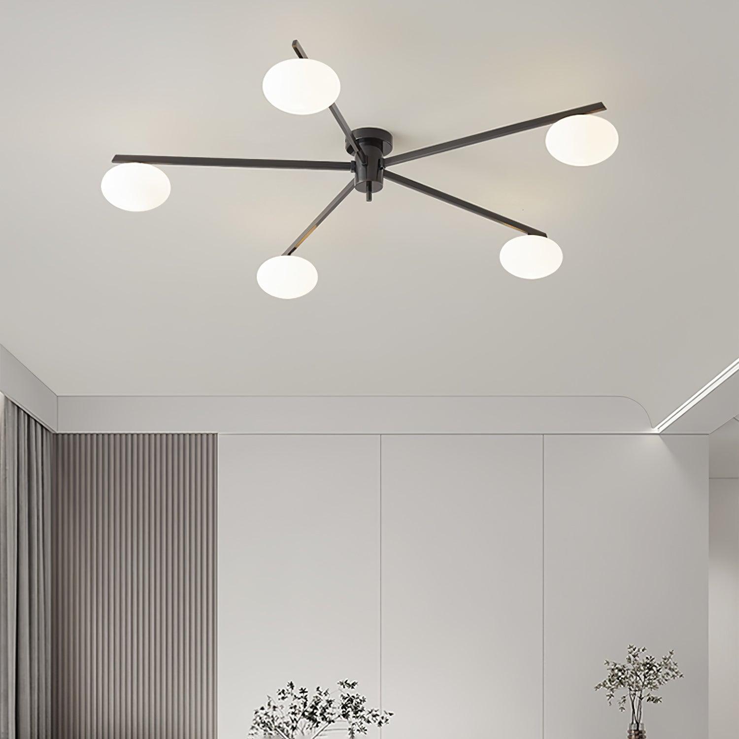Modern Globe Ceiling Light Semi Flush for Low Ceilings
