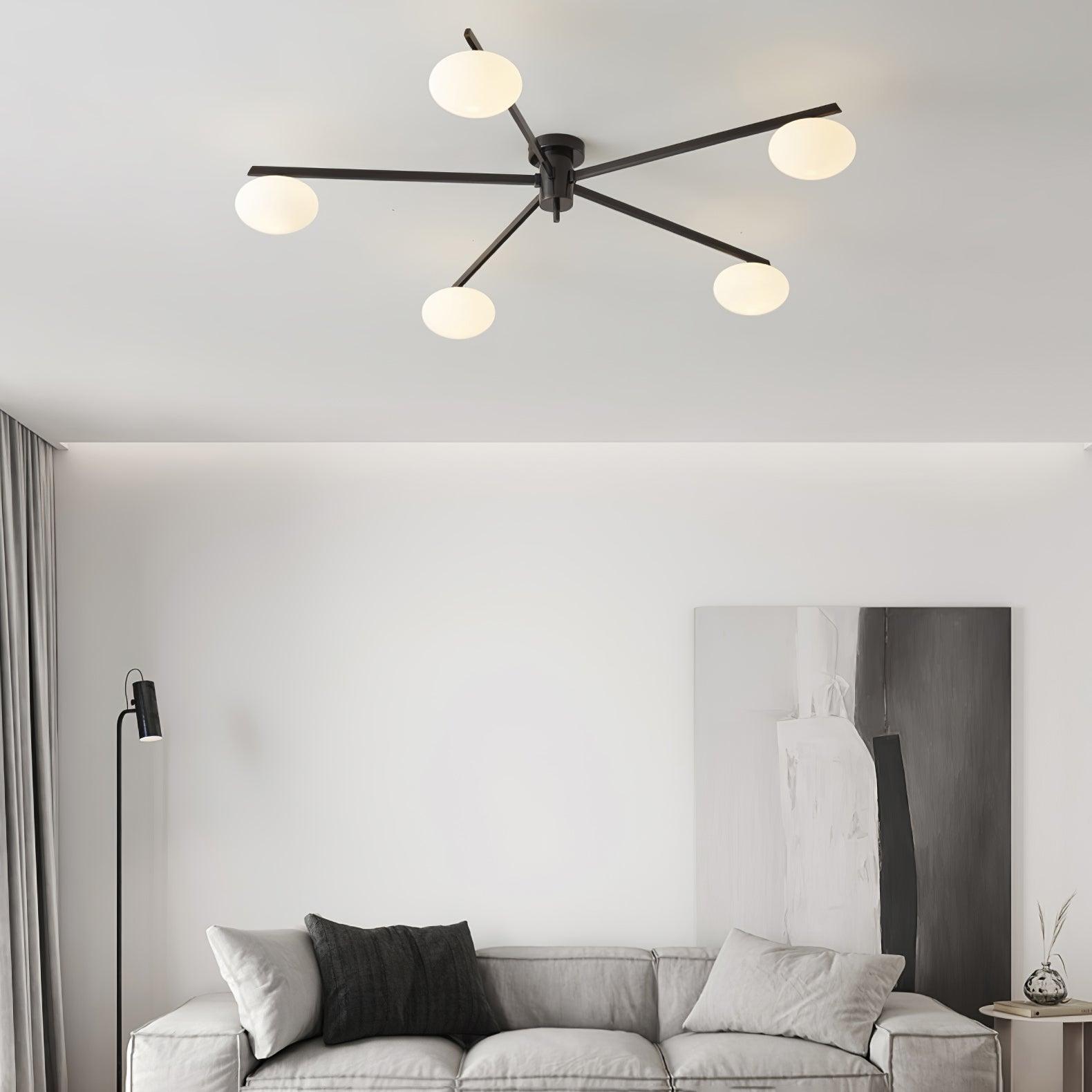 Modern Globe Ceiling Light Semi Flush for Low Ceilings