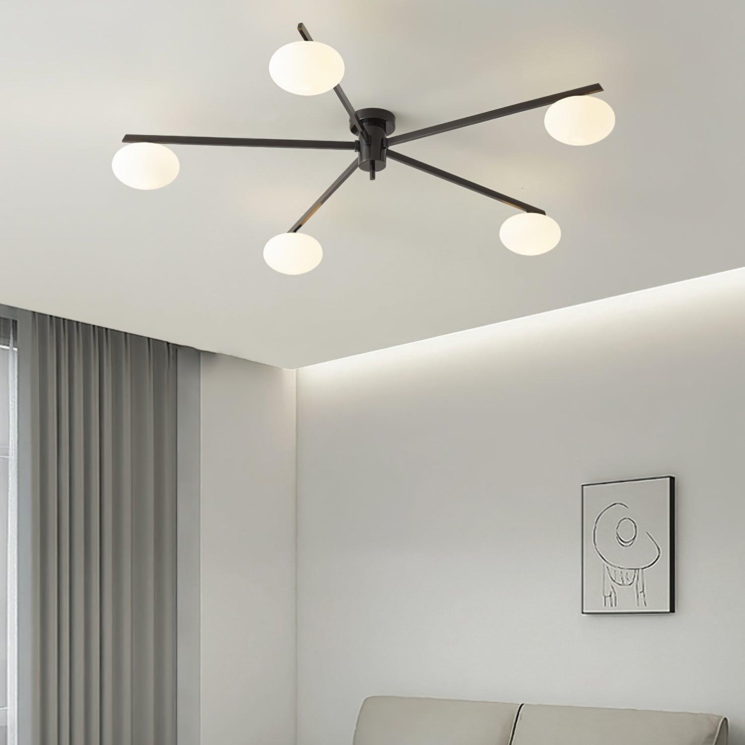 Modern Globe Ceiling Light Semi Flush for Low Ceilings