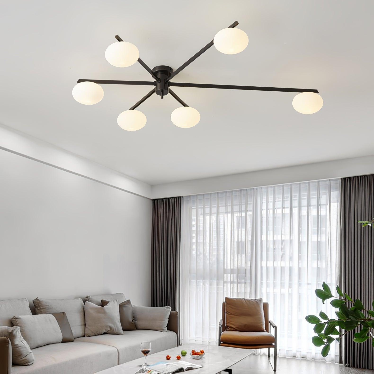Modern Globe Ceiling Light Semi Flush for Low Ceilings