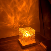 Water Projection Table Lamp | Dimmable Colour Changing Night Light For Bedroom