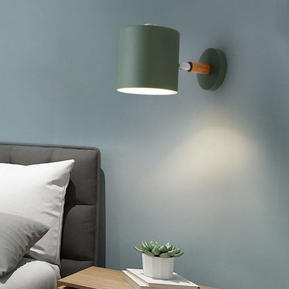 Nordic Macaron Cylinder Rotatable Wall Sconce Lamp
