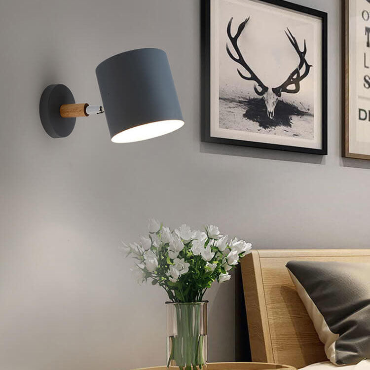 Nordic Macaron Cylinder Rotatable Wall Sconce Lamp