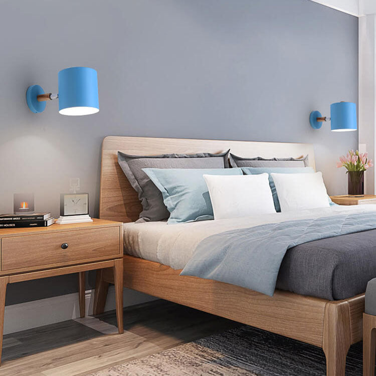 Nordic Macaron Cylinder Rotatable Wall Sconce Lamp