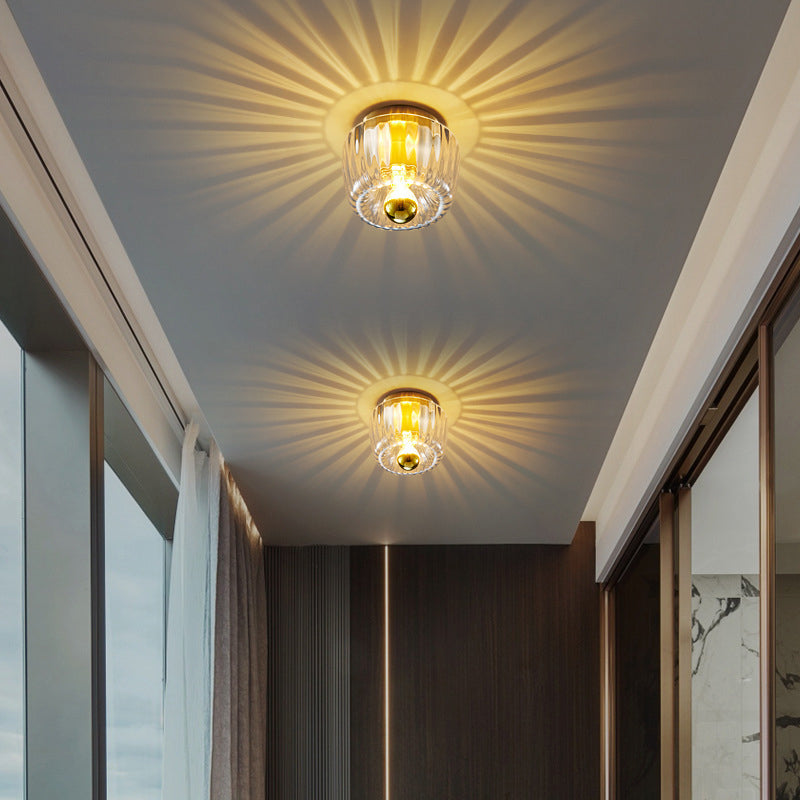 Modern Glass Sun Shape Dual Purpose Flush Mount Light