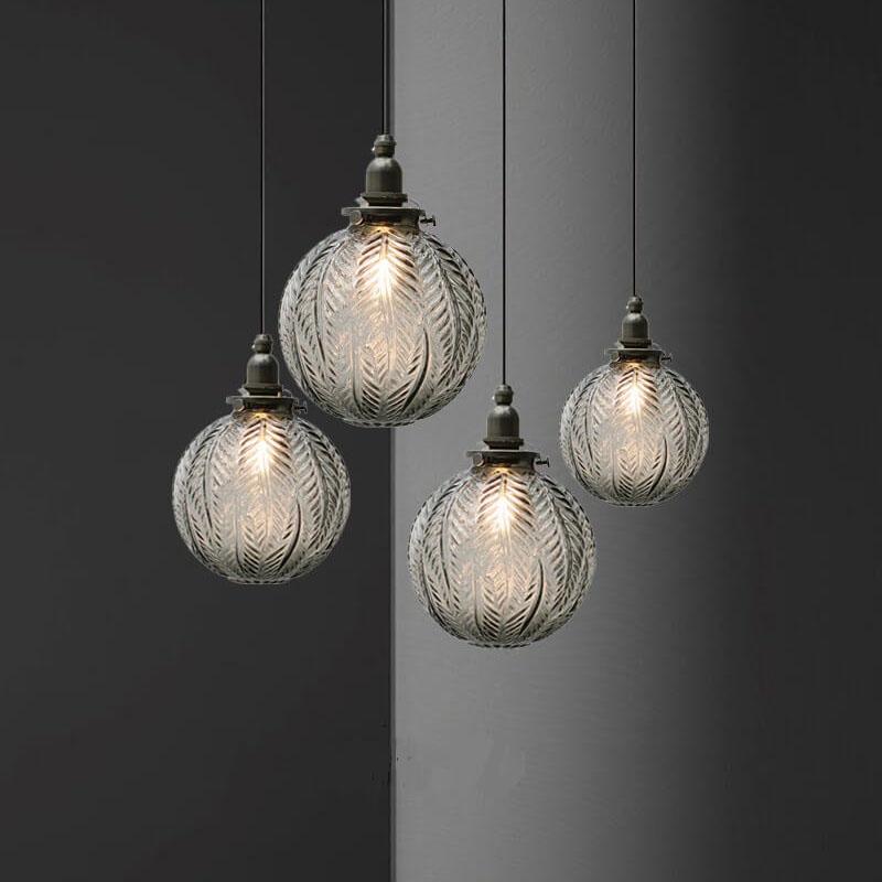 Texture Globe Glass Pendant Light