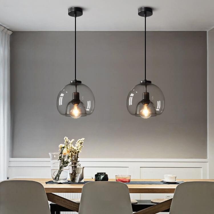 Minimalist Smoked Glass Pendant Light | Dome Shade