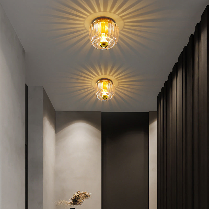 Modern Glass Sun Shape Dual Purpose Flush Mount Light