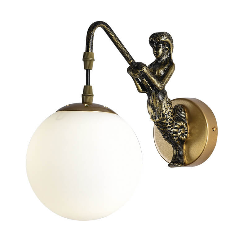 Vintage Globe Wall Sconce | Mermaid Glass