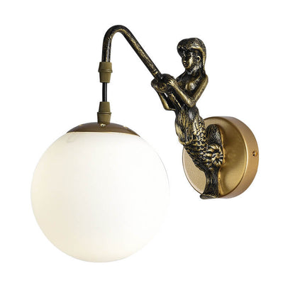 Vintage Globe Wall Sconce | Mermaid Glass