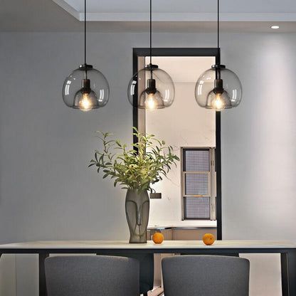 Minimalist Smoked Glass Pendant Light | Dome Shade