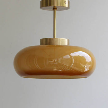 Vintage Minimalist Semi Flush Glass Globe Pendant Light