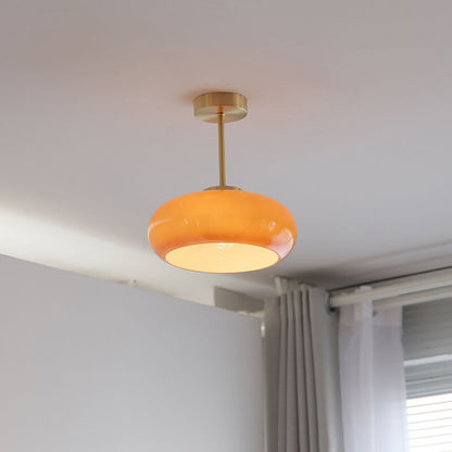 Vintage Minimalist Semi Flush Glass Globe Pendant Light