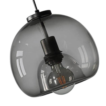 Minimalist Smoked Glass Pendant Light | Dome Shade