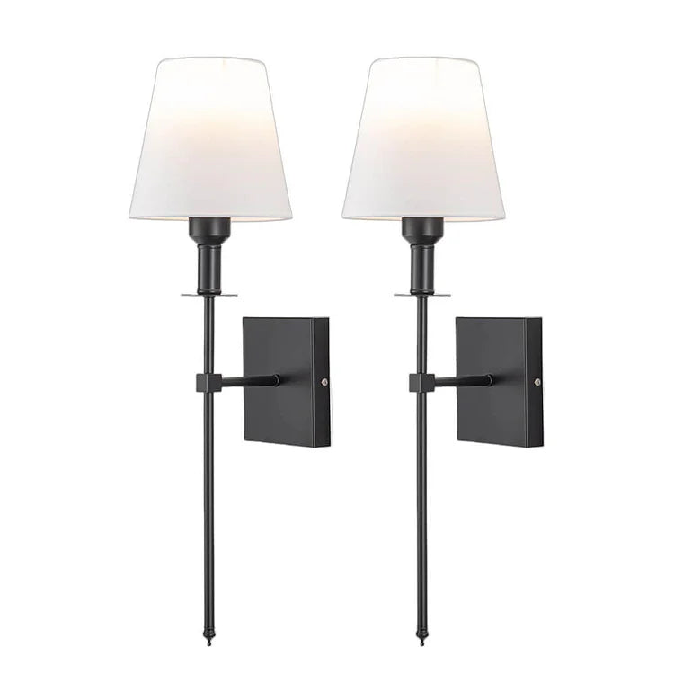 Rechargeable Wireless Wall Lights Set Of 2 | LED With Shades For Indoor
