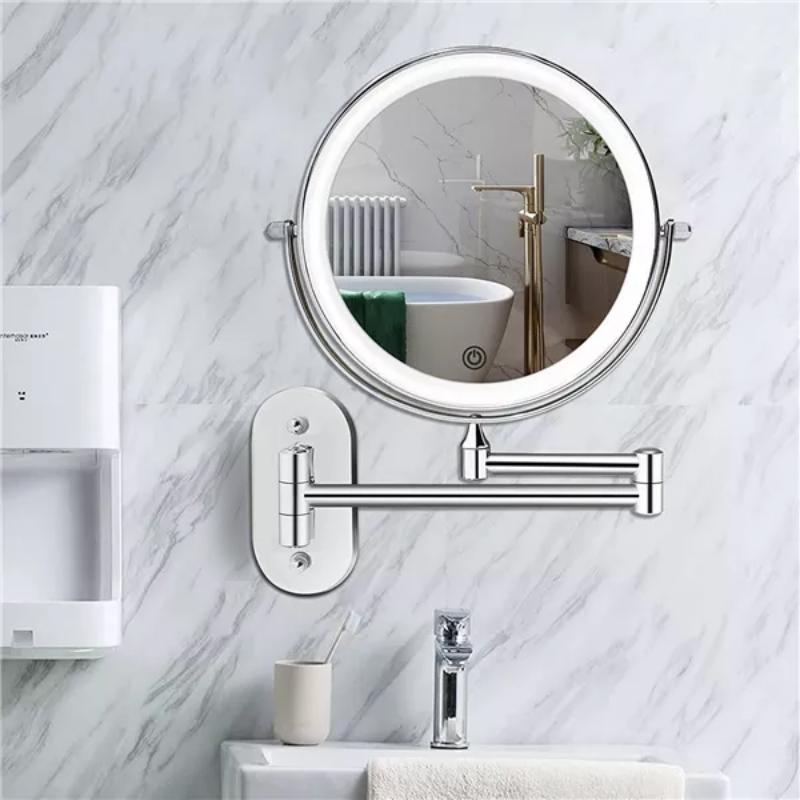 Wall Mounted Makeup Mirror | Double Sided Magnifying Swivel Extendable Arm