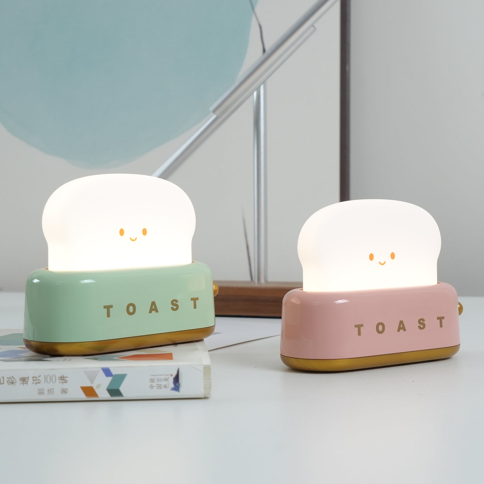 Toast Table Lamp | LED Rechargeable Dimmable Night Light For Bedroom Desk