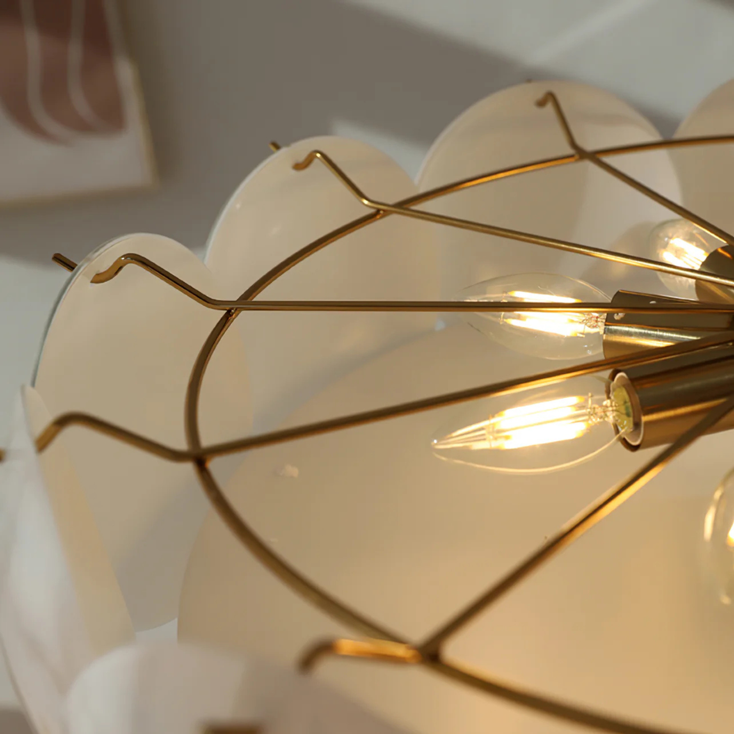 Semi Flush Ceiling Light | Decorative Disc Shade For Living Room & Bedroom