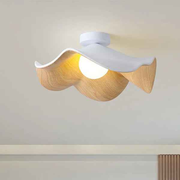 Scandinavian Lotus Ceiling Light | Sculptural Flush Mount For Bedroom And Living Room
