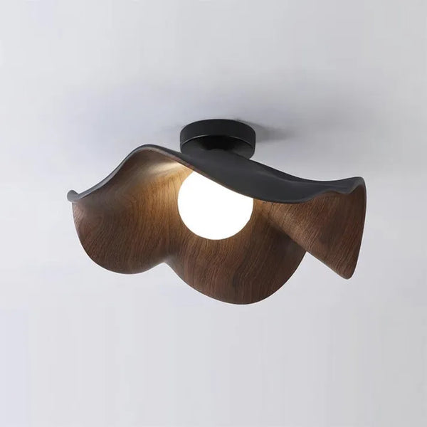 Scandinavian Lotus Ceiling Light | Sculptural Flush Mount For Bedroom And Living Room