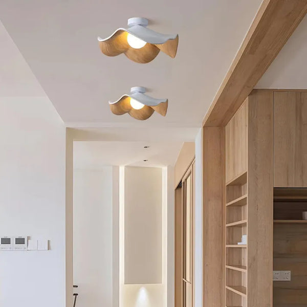 Scandinavian Lotus Ceiling Light | Sculptural Flush Mount For Bedroom And Living Room