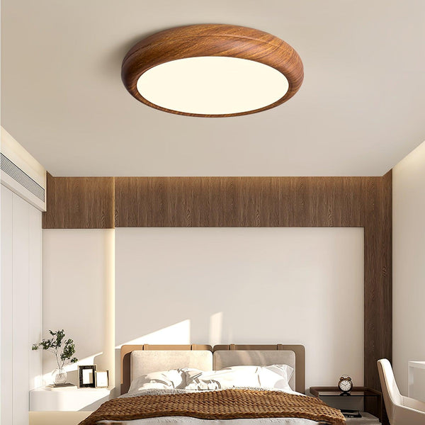Scandinavian Round LED Ceiling Light | Flush Mount Warm White For Living Room And Bedroom