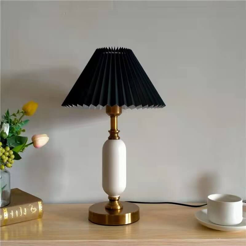 Pleated Table Lamp | Retro Bedside Lighting
