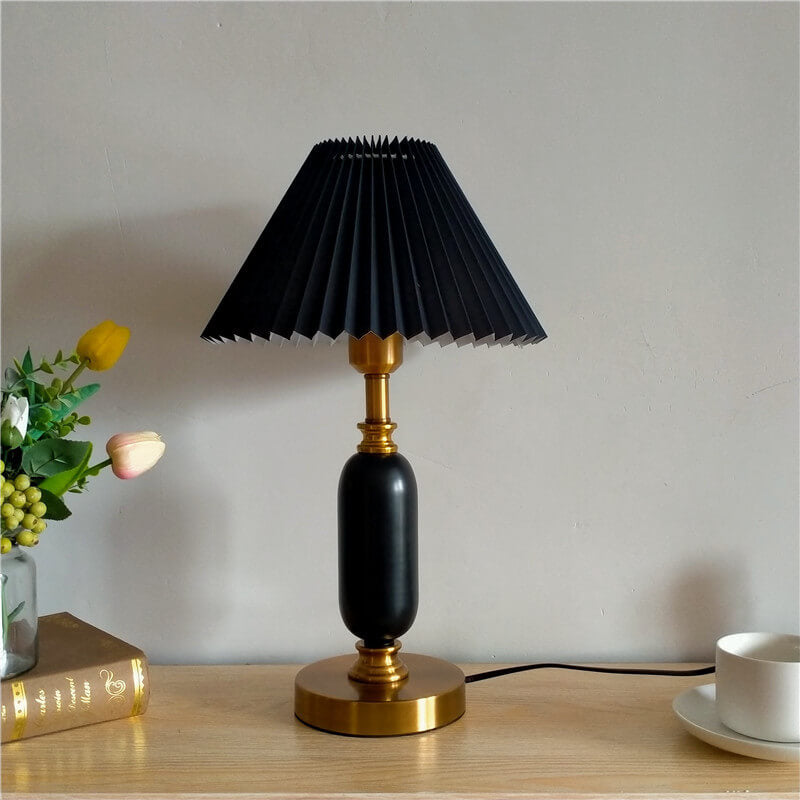 Pleated Table Lamp | Retro Bedside Lighting