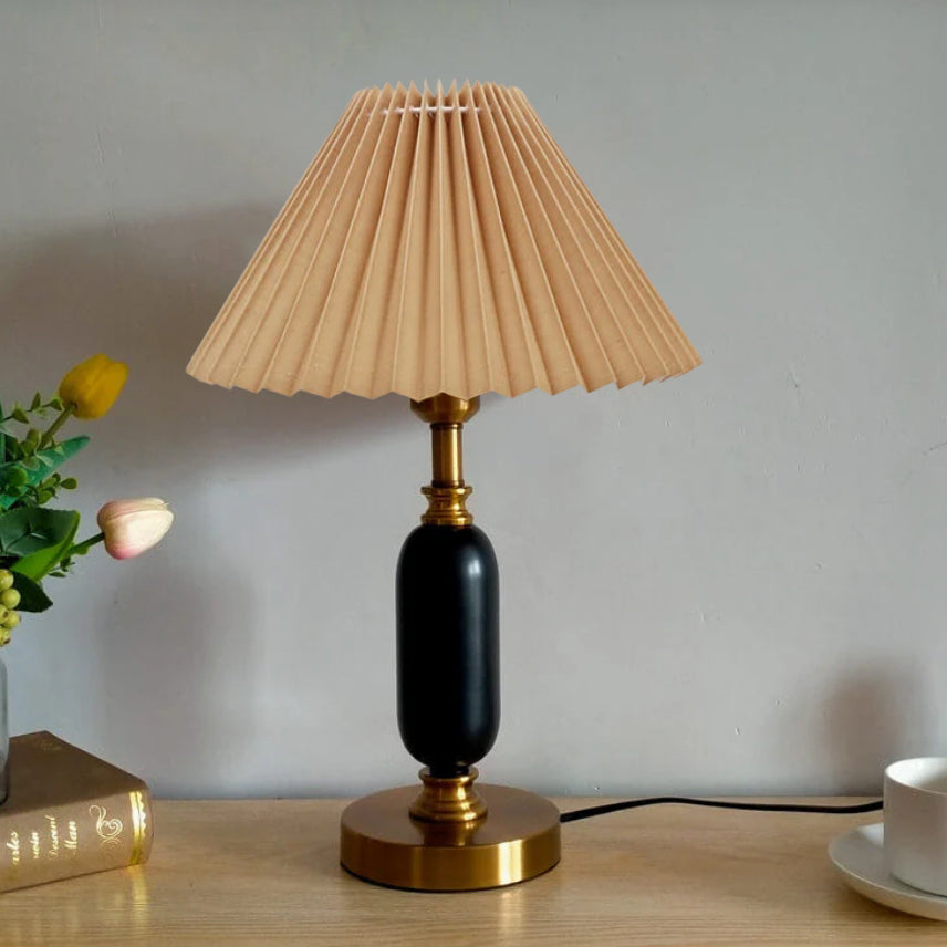 Pleated Table Lamp | Retro Bedside Lighting