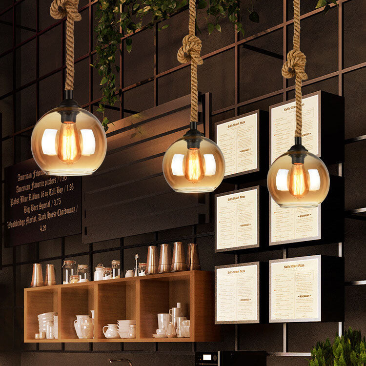 Industrial Globe Pendant Light | Dining Table & Kitchen Island Lighting