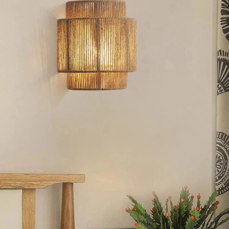 Woven Wall Lamp Sconce | Indoor Ambient Light