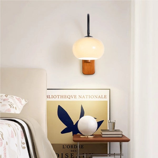 Rotatable Glass Globe Wall Light | Adjustable LED E27 For Living Room Bedroom Hallway