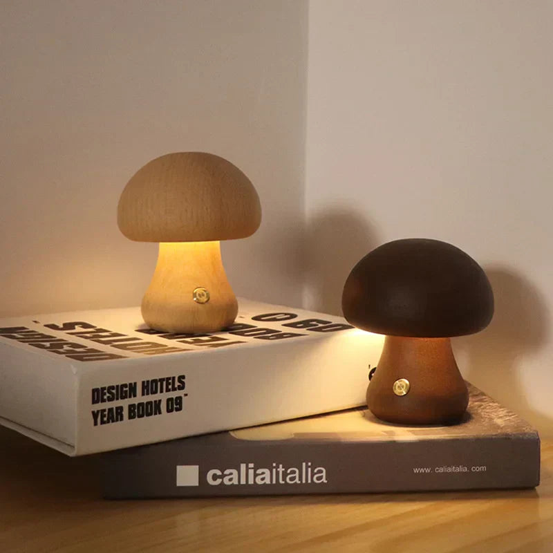 Mushroom Night Light | Rechargeable Table Lamp Touch Dimmable For Bedroom And Nursery