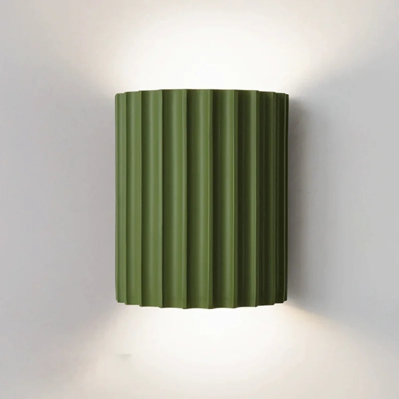 Minimalist Wall Light | Ribbed Cylinder Sconce