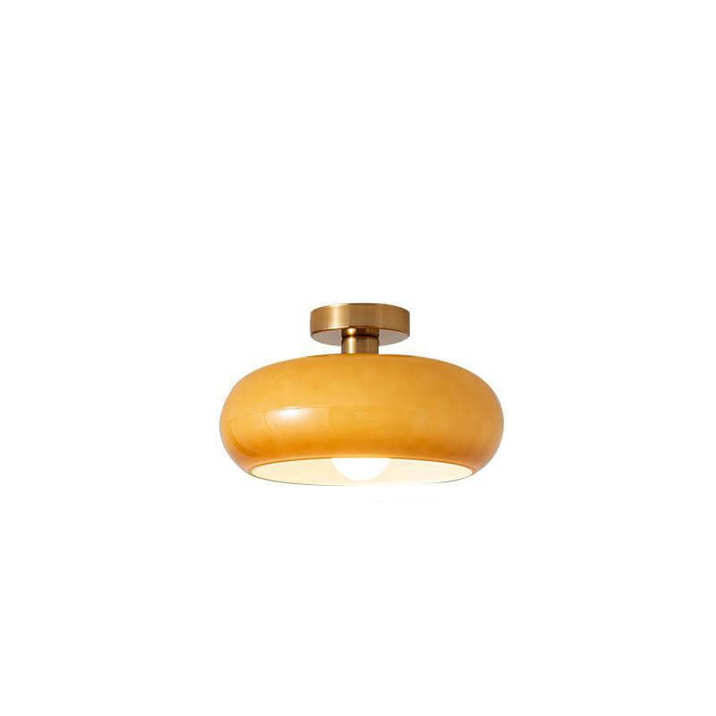 Modern Retro Round Glass Ceiling Flush Mount Light