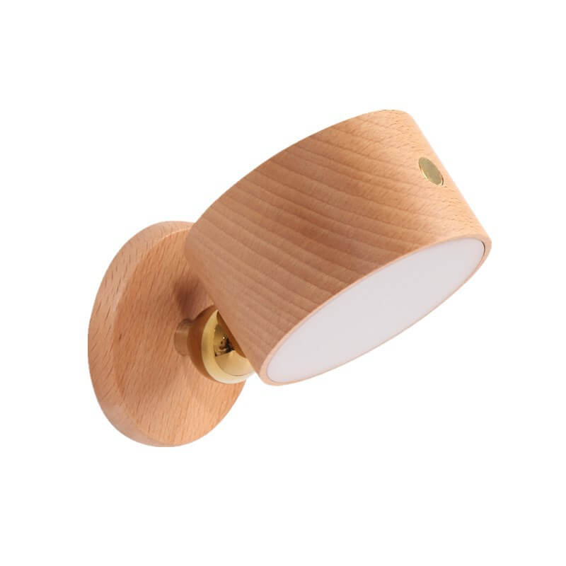 Wooden USB Touch LED Night Light Wall Sconce Lamp