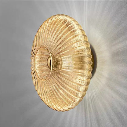 Nordic Vintage Striped Glass Round Wall Sconce Lamp