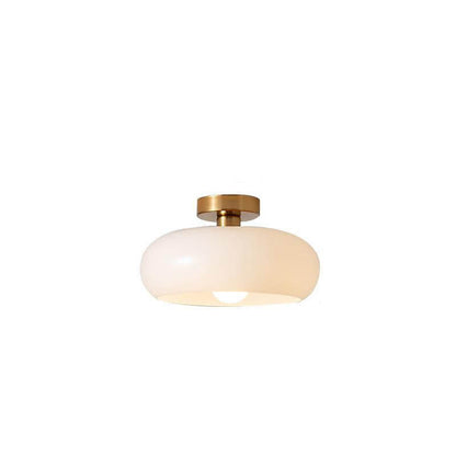 Modern Retro Round Glass Ceiling Flush Mount Light