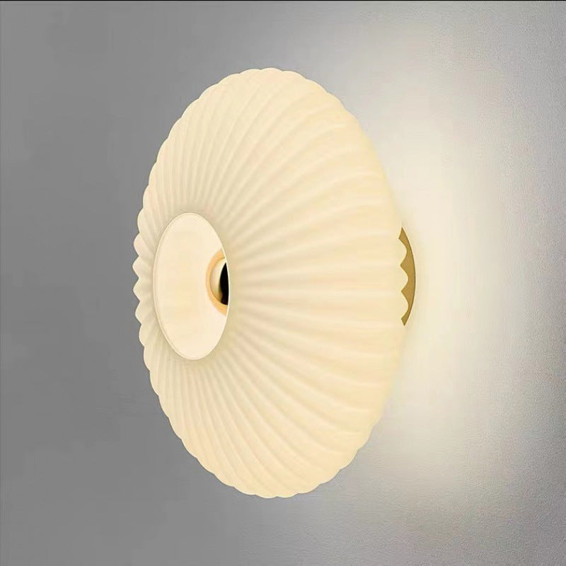 Nordic Vintage Striped Glass Round Wall Sconce Lamp
