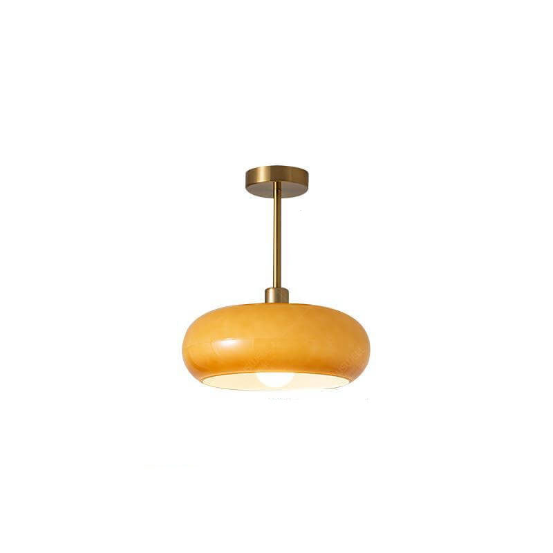 Modern Retro Round Glass Ceiling Flush Mount Light