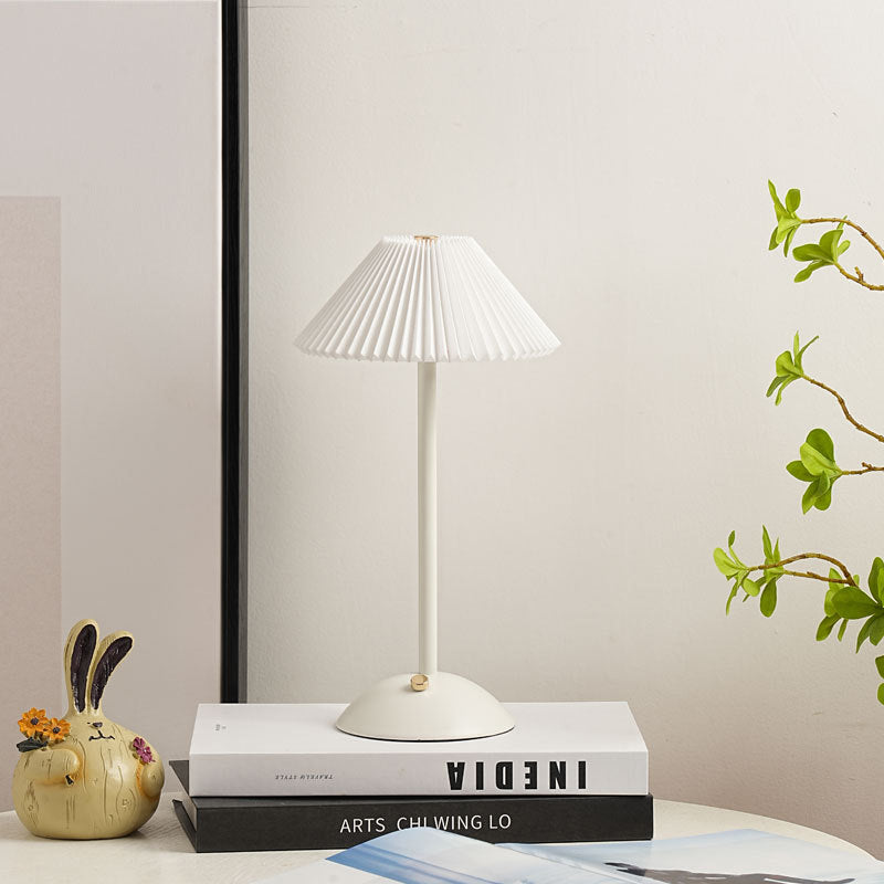 Scandinavian Rechargeable Pleated Table Lamp