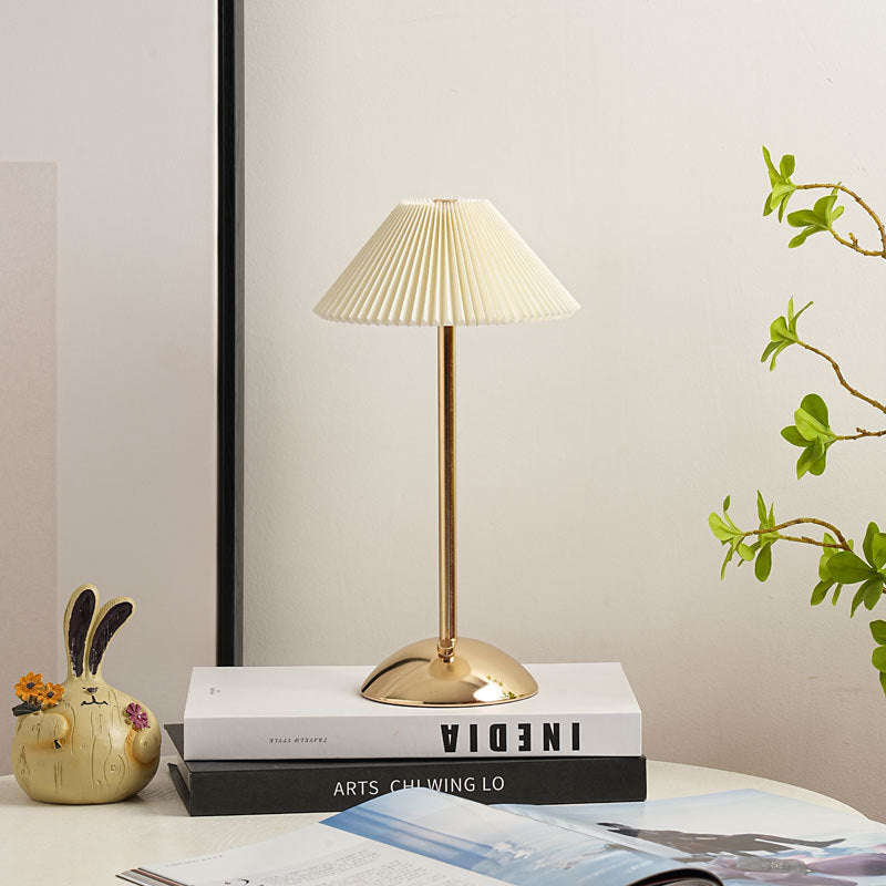 Scandinavian Rechargeable Pleated Table Lamp
