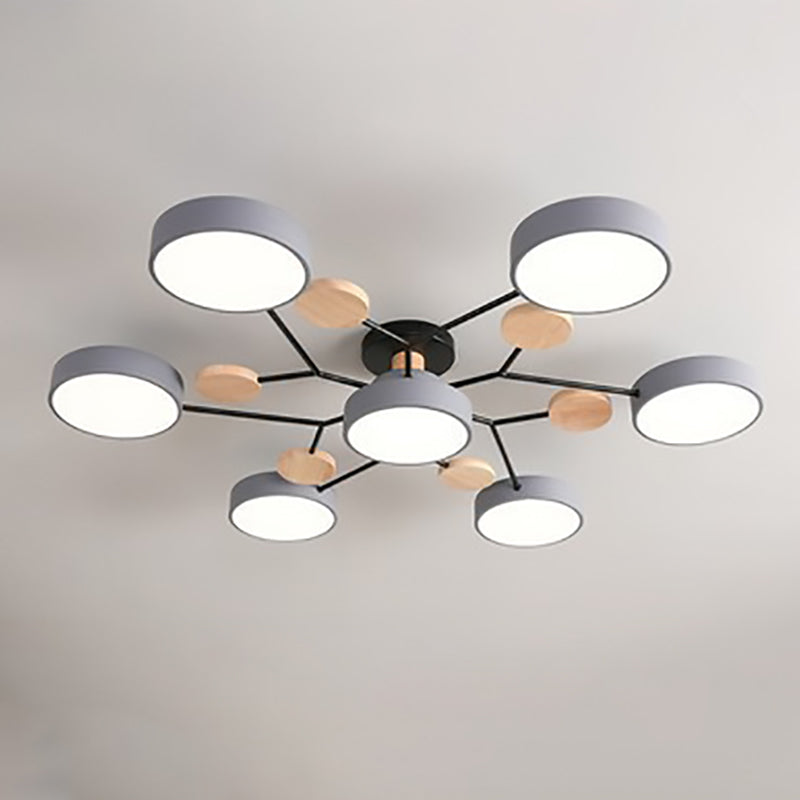 Scandinavian LED Semi Flush Ceiling Light