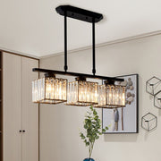 Linear Pendant Light | 3 Light Glass Shade