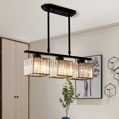 Linear Pendant Light | 3 Light Glass Shade