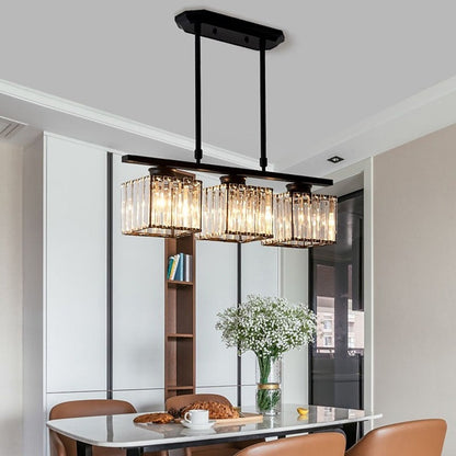 Linear Pendant Light | 3 Light Glass Shade